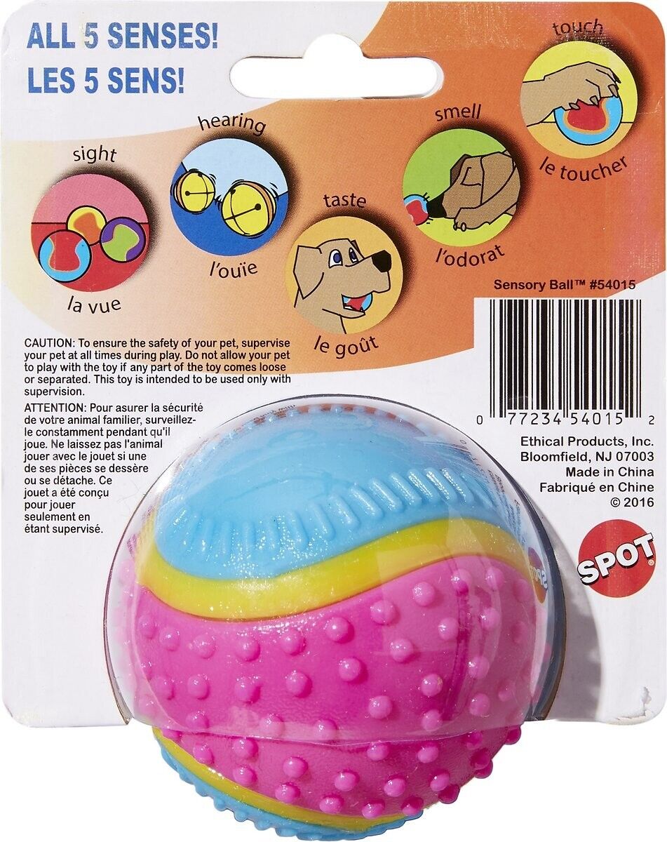 Spot Sensory Ball Assorted Dog Toy 3.25 in, Medium