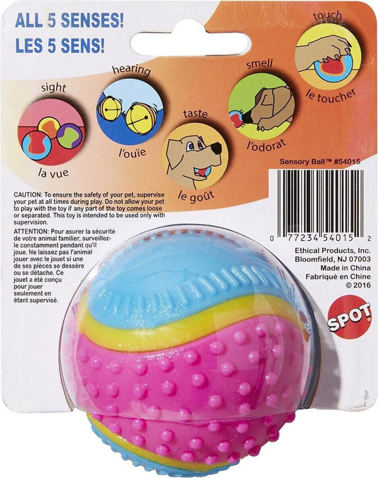 Spot Sensory Ball Assorted Dog Toy 3.25 in, Medium