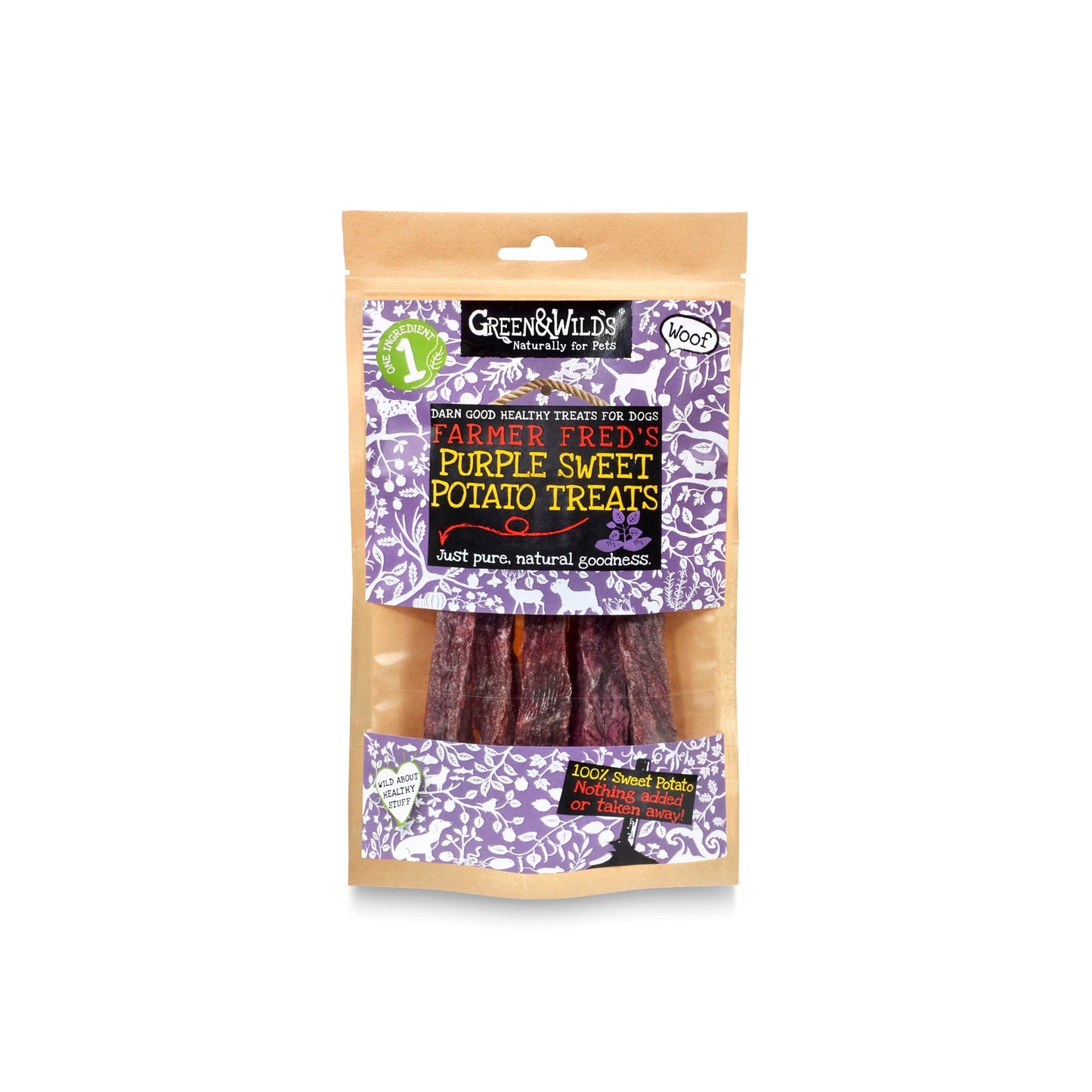 Green & Wilds Sweet Purple Sweet Potato Treats, 100g