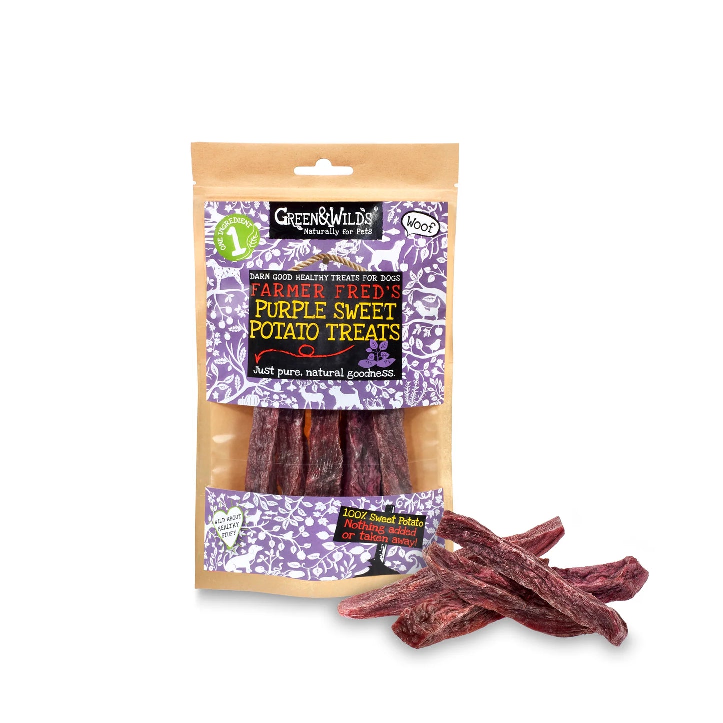 Green & Wilds Sweet Purple Sweet Potato Treats, 100g